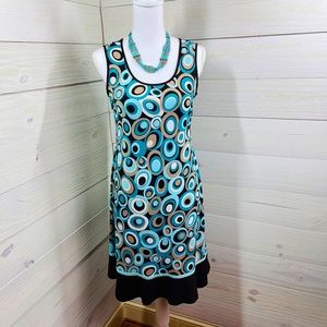Dressbarn  Retro Look Bold Circle Print Dress 6 FREE SHIP